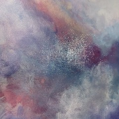 8″ x 10″ Original Acrylic Painting Clouds Sky Art Canvas Panel With Easel