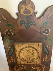 Late 18th Century Folk Art style Pennsylvania Dutch Painting in Wood Fraktur