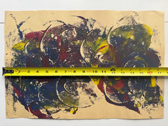 Colorful Vintage Abstract Gouache Painting 1990’s Outsider Art OOAK 17×12