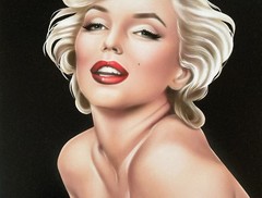 Marilyn Monroe 11×14 Original Painting Airbrush Color Blonde Bombshell