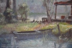 Knute Heldner (New Orleans 1877-1952) oil on canvas, Bayou Landscape- Swamp Hous