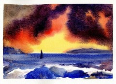 Sailing the Gap : Sandra Watercolors™ California : ORIGINAL PAINTING
