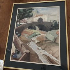 Charles DuBose (1908-1986) Signed Original Watercolor 1934 – Architectural Style