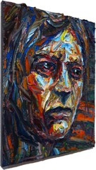PORTRAIT OIL█PAINTING█VINTAGE█exPRESSIONISt█ART█SIGNED ABSTRACT ORIGINAL IMPASTO