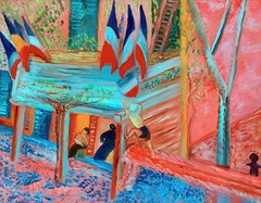 At the Square in Cassis 14th July Painting by Sigrid Hjerten Reproduction