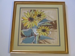 VINTAGE FLORAL FLOWER RETRO MODERNISM SUNFLOWER EXPRESSIONIST SIGNED BOLTEN POP