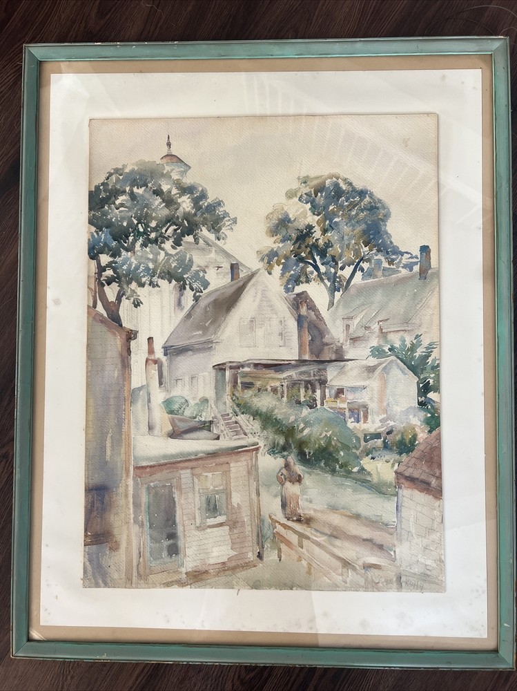 Alfred Hutty Watercolor Charleston Artist, Historical, 24 1/2” x 31”, Framed