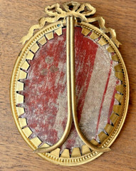 French Victorian Signed Miniature Portrait of a Woman in a Gilt Bronze Frame 19c
