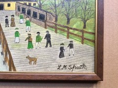 2 Primitive Paintings by L M Spaeth of Pitman New Jersey & Alcyon Park Boardwalk