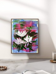 Roses Abstract Pop Art Canvas Painting Modern Design 9×12 Paper