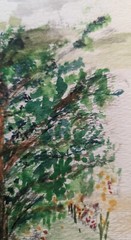 Framed Matted Signed Original Landscape Watercolor Painting 14″ x 11″