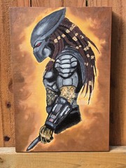 1987 Predator (Film) Movie Oil Painting on 15 x 11″ Ready to Hang Canvas
