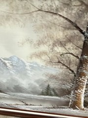 Original Textured Oil Painting Framed Wallace American Art Show 1985 Winter Snow