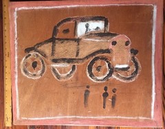 Jimmie Lee Sudduth Folk Art Painting Vintage Car Outsider Art Automobile