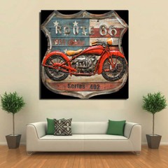 Acrylic Painting Wall Mount Art for Rout 66 Motor 3d Sculpture Artwork Frame