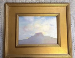 Paul Tapin painting ‚Mesa Flat Mountain 9″x12″ Pedernal Arizona mountains