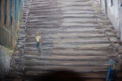 FRAMED ORIGINAL OIL CALLE DE PADRE PICO, SANTIAGO DE CUBA ARTIST: HECTO VIDAL
