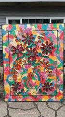 VTG Thalmar Original Textured Painting Framed Colorful Floral Vase Design 28×22