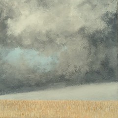 Signed original landscape PAINTING 8″ x 8″ TEMPEST
