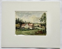 Gemünden in the Taunus sawmill hood/watercolor by Wilhelm Raab 1947 post-war art