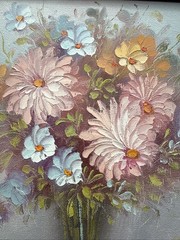 VTG Robert Cox Floral Oil Still Life Painting Frame Wall Art ~ Lot Of 3 Signed