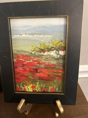 Field of Poppies-Original Oil Painting framed 9×7 inch
