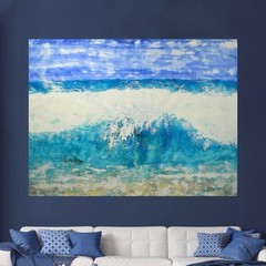 Mark Little Seascape Ocean Professional Painting 84”X62” (7 Foot) Abstract XL