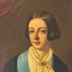 Irish School (mid 19TH Cen-ry) : Portrait Of A Young Lady, Oil On Canvas ,Framed
