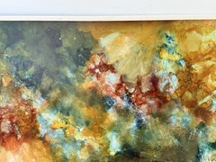 Edwin McCown Talman Listed Waco Texas Artist Art Abstract Oil Painting Vtg Mcm