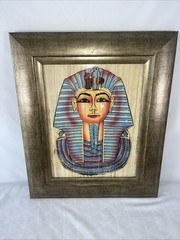 Original Egyptian Hieroglyphics Painting on Papyrus Paper Framed 10.5×13.5
