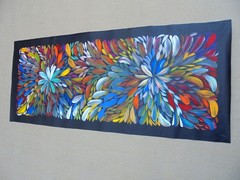 LOUISE NUMINA 130 x 55 cm Original Aboriginal Painting. Bush Medicine Leaves