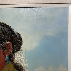 Vintage Willis M. Rue American Oil on Canvas Painting Navajo Woman “Shepherdess”