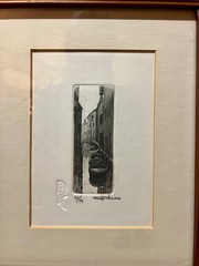 Vintage Venice Canal Boats Watercolor Framed Signed, Numbered
