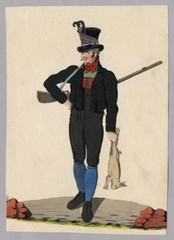 HUNTING – „Hunter“ – Watercolour Circa 1850