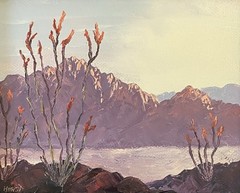 Martha Hurst Vintage California AZ Plein Air Desert Sunset Landscape Painting