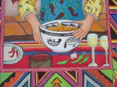 Original Diana Bryer Chimayo New Mexico Folk Art Pencil Drawing 1994