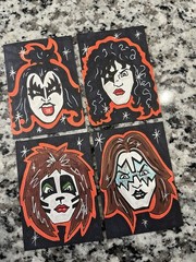 KISS CARD – ACEO – Art Sketch 2.5 X 3.5 Rock Music Painting Simmons Drawing