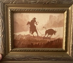 Western Painting California Beverly Hills Gallery Sticker Cowboy Mystery Artist