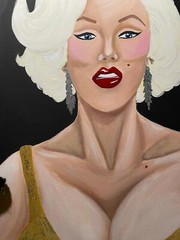 Marilyn monroe diamonds canvas painting art classic 50s women portrait sexy lips