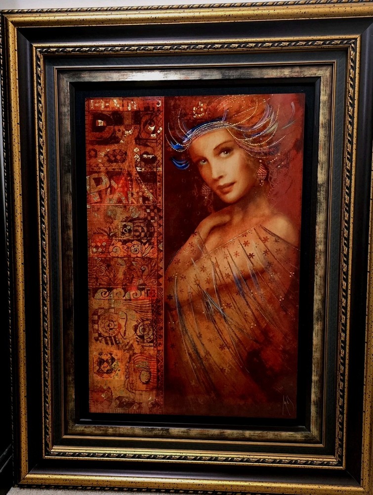 ARTWORK CSABA MARKUS FEMENITA DU PARIS SIGNED EMBELLISHED GICLEE ON CANVAS