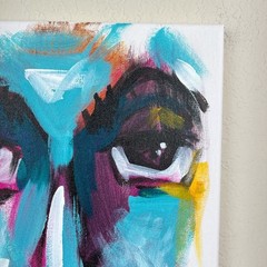 Original Abstract Man Face Painting 11×14 Loose Brush Strokes Canvas Wall Art