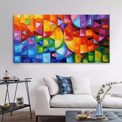 Modern Abstract Texture Hand Painted Oil Painting on Canvas Home Decor Green