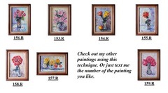 Original Pink Roses Oil Painting Framed 5×7″ Signed Impasto Palette Knife Art