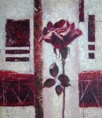 24×20 Purple Rose Flower Oil Painting Modern