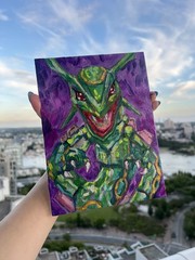 Hand Painted Rayquaza Crystal