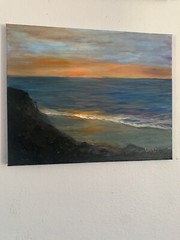 NEW SEASCAPE PAINTING – ORIGINAL OIL ON CANVAS BY GINA VANN 16in x 20in UNFRAMED