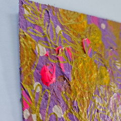 5×7 bright colorful flower abstract painting spring rose textured gallery wall