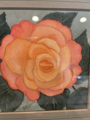 Original Floral Watercolor Painting Professionally Framed 12”