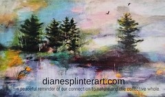 Original Abstract Floral Painting 9 x 12 inches