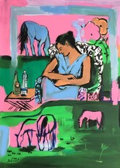 Original Acrylic Painting Amalia’s Dream 11×16 Fauvism Modern Art Serova Signed